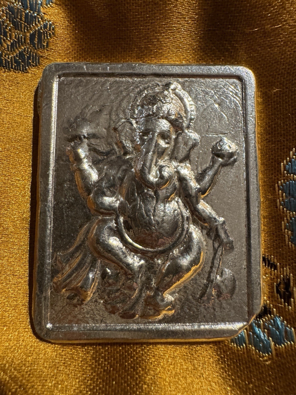 3.4 Ozt Hand Poured 0.999 Fine Silver Ganesh Hindu Elephant Made In The USA