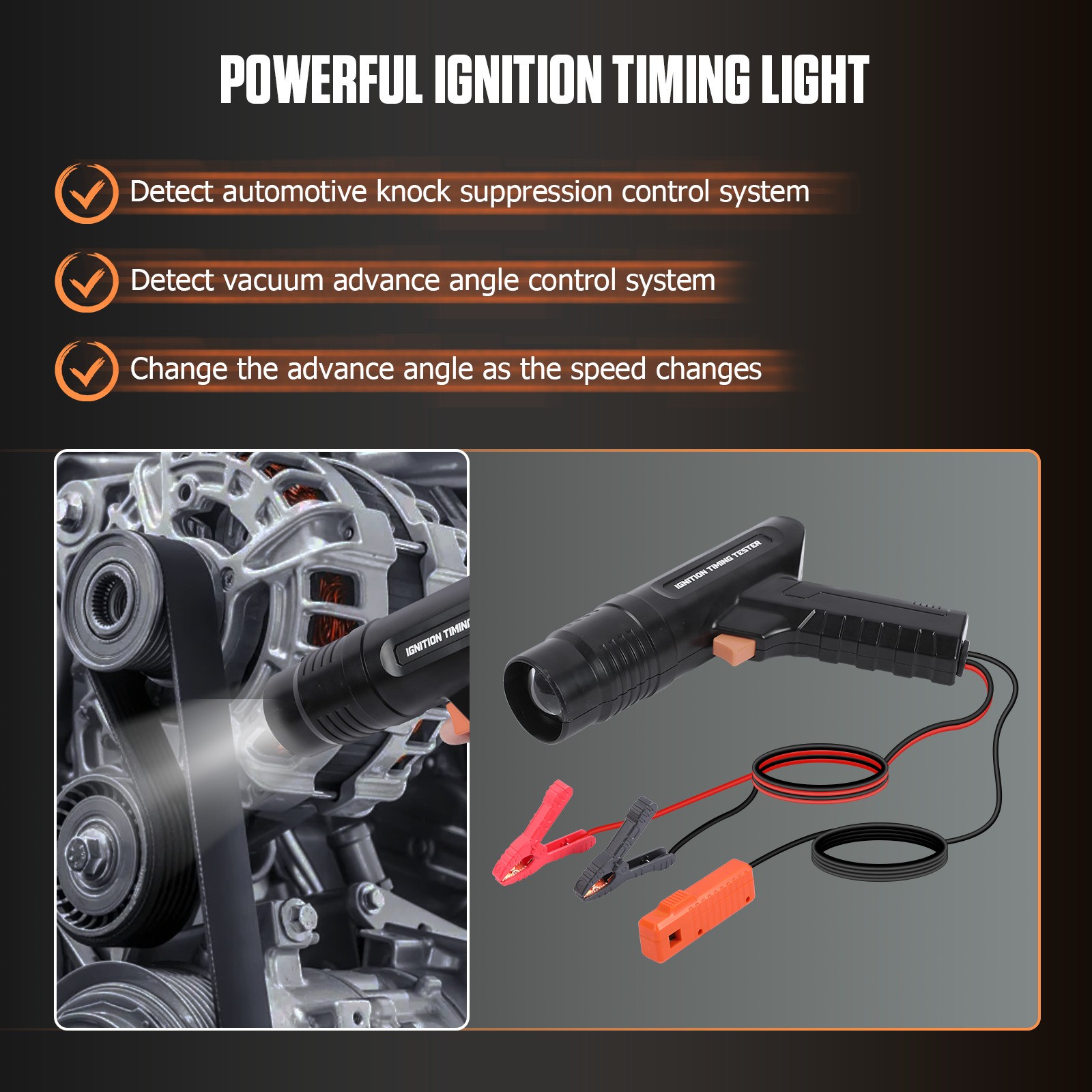 Ignition Timing Light 12V Car Engine Inductive Ignition Timing Gun Strobe Kit