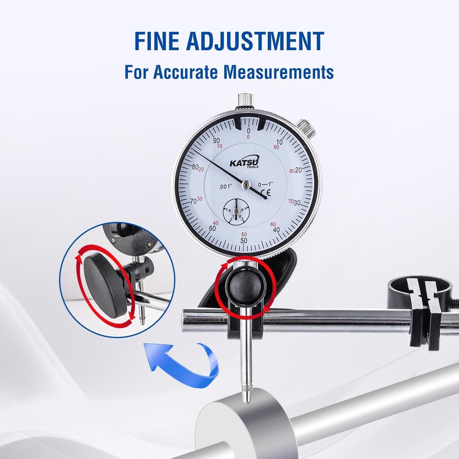 Versatile 0-1.0” Dial Indicator with Strong Magnetic Base for Engineering Use