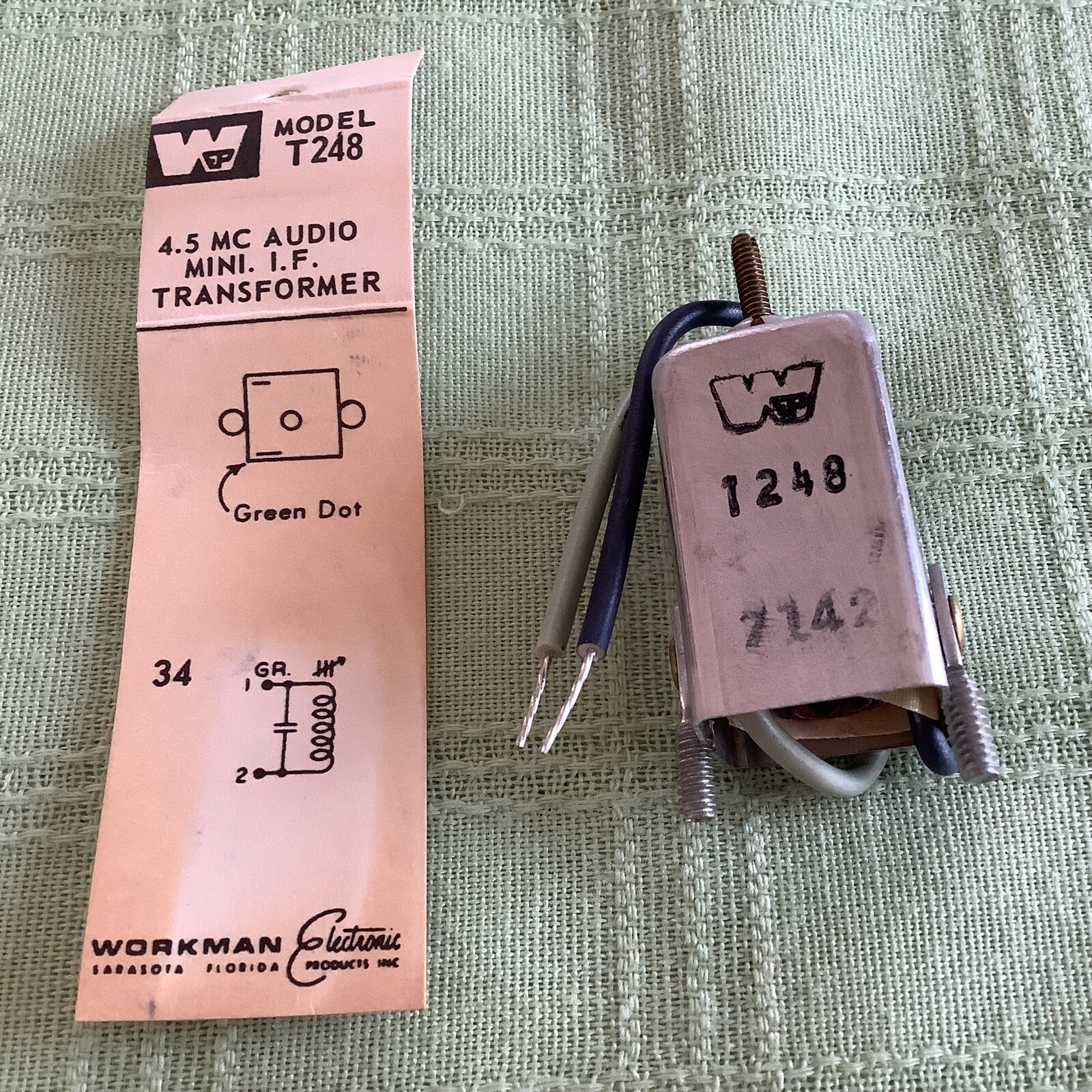 Workman T248 FM Audio Mini IF Transformer 4.5 MHz