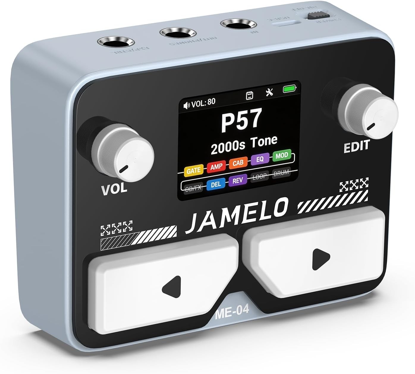 Pocket Guitar Multi Effects Pedal, with 125 Effects, 99 Presets, 30 Amp Modeling