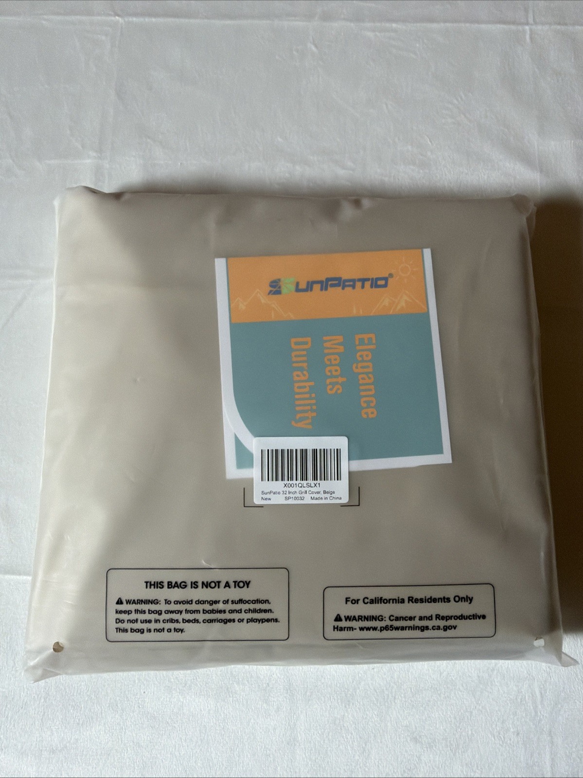 SunPatio Grill Beige Cover 32 Outdoor Grill Heavy Duty BBQ Cover New