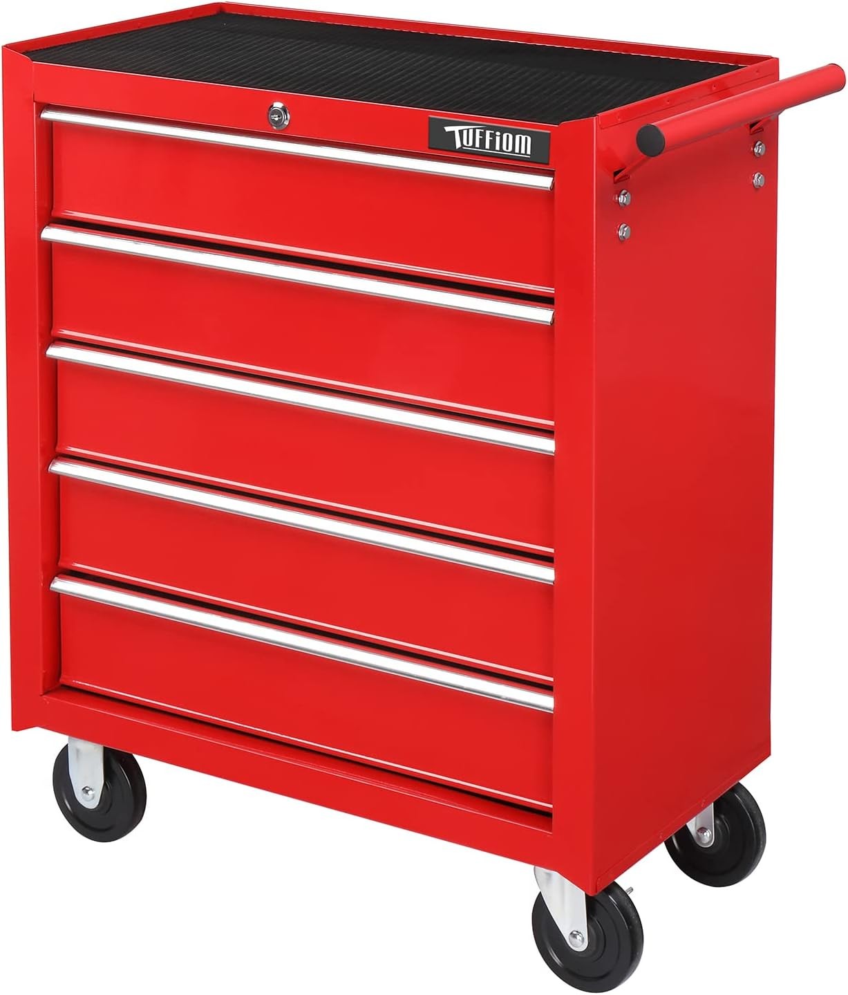 5-Drawer Rolling Tool Chest Tool Storage Cabinet with Top Cushion & Drawer Liner