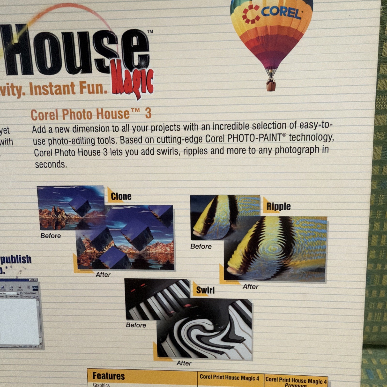 Vintage PC Software Corel Print House Magic - Windows 95 98 - New - Open Box