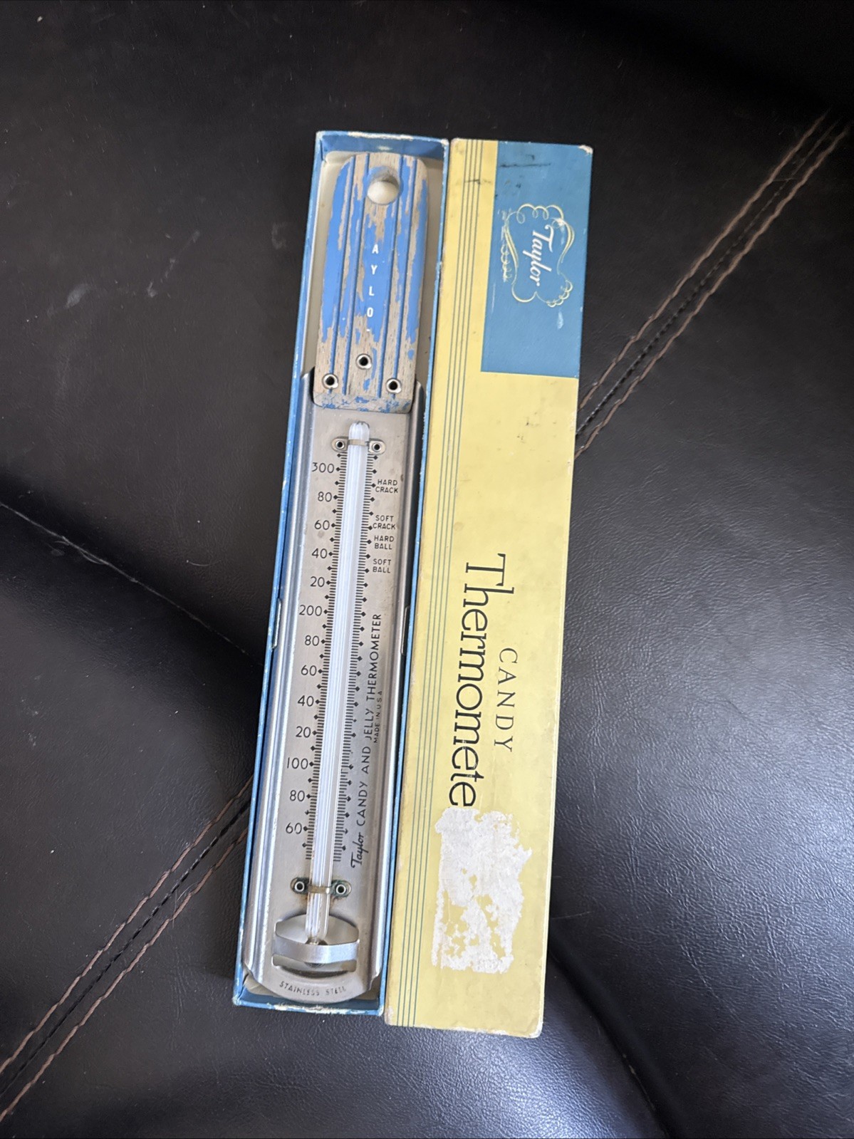Vintage Taylor Candy and Jelly Thermometer With Clip In Original Box