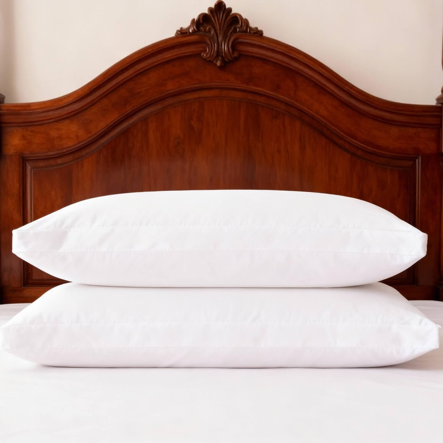 Thick Bed Pillows Queen Size Set of 2 Hotel Collection Soft Down Alternative ...