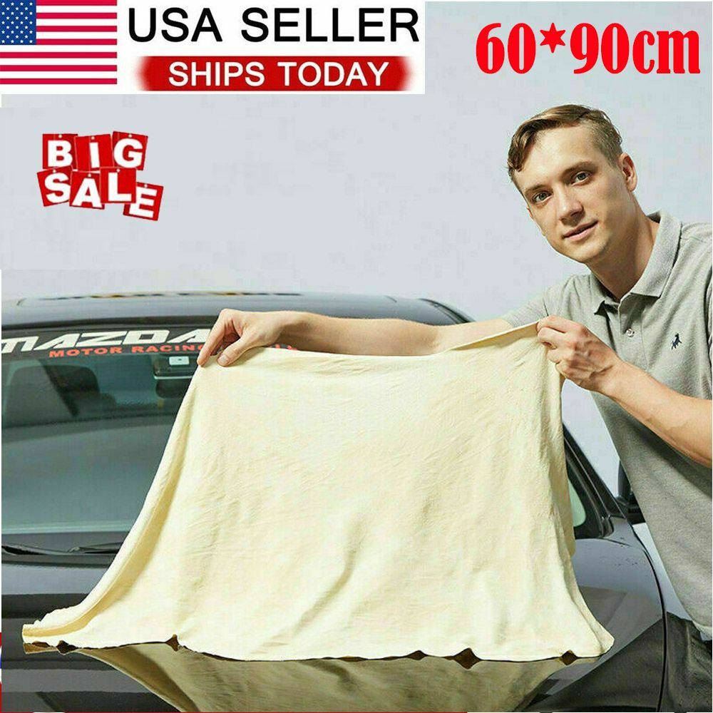 Natural Chamois Leather Car Cleaning Cloth Washing Absorbent Drying Shammy Towel