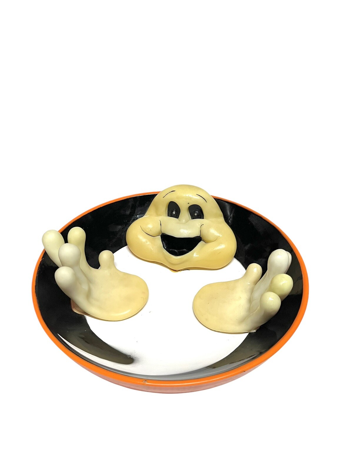 Vintage 2002 Animated Halloween Laughing Lighted Ghost Candy Bowl Gemmy