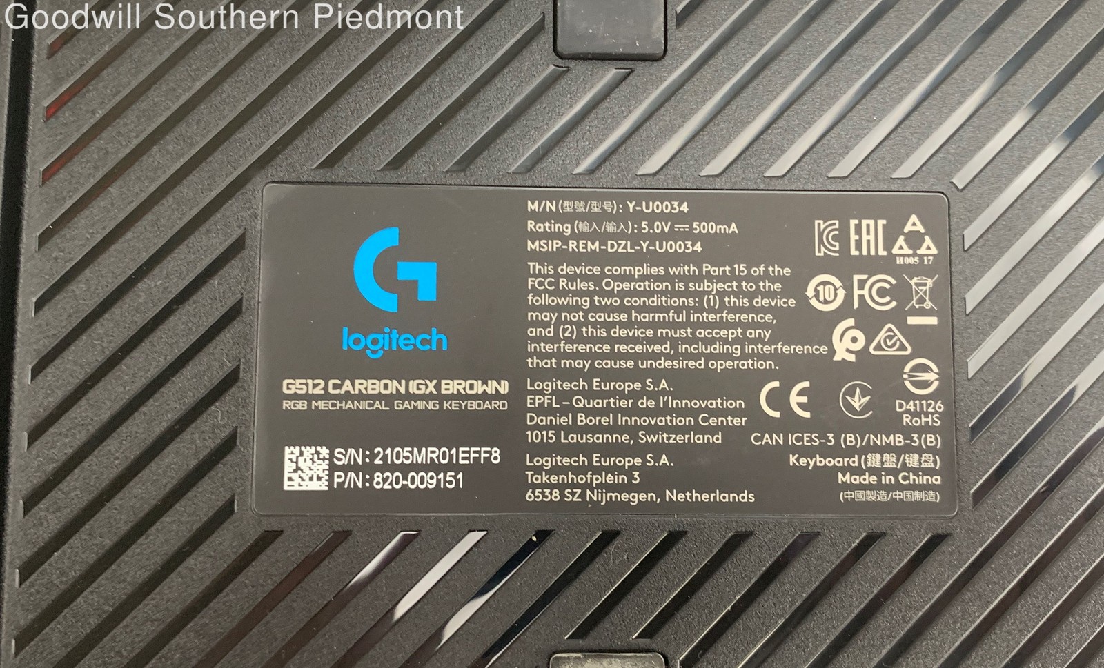 Logitech G512 Carbon USB Wired Mechanical Keyboard GX Brown Switches - Tested