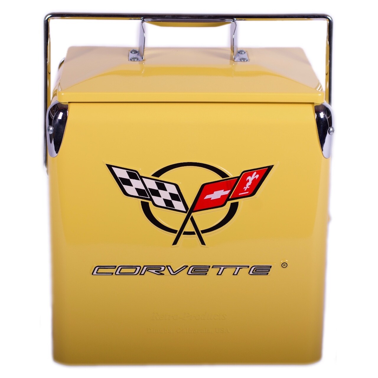 Classic Corvette Picnic Cooler American Retro Yellow