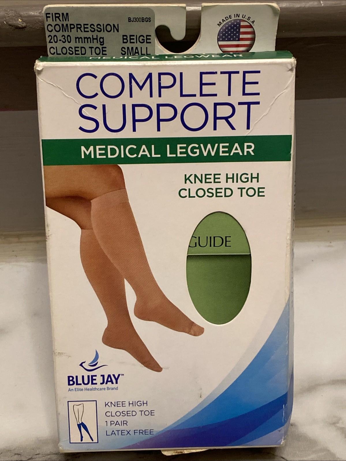 Blue Jay Compression Stockings - Beige, 30-40 mmHg, Knee High, Closed Toe, Small
