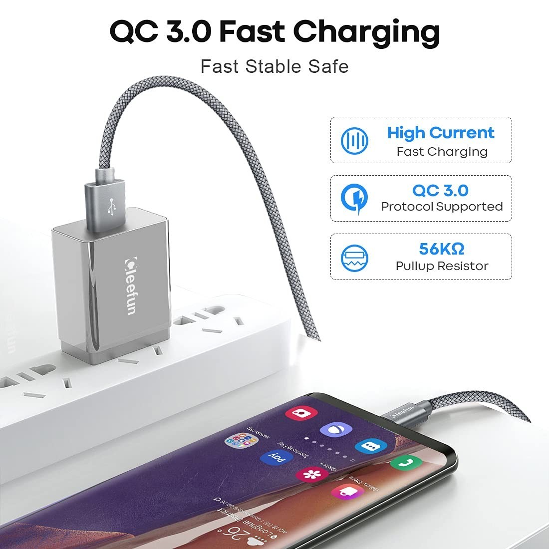 15 ft or 20Ft Extra Long USB Type C Cable A 2.0 To Nylon Braided Charger Cord