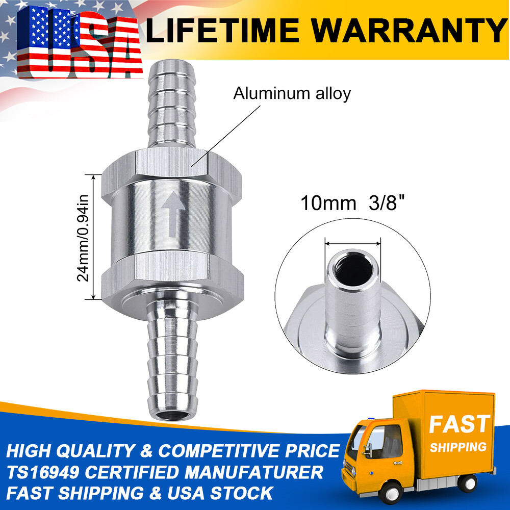New 10mm 3/8" Fuel Line Non-Return One Way Air Fuel Oil Check Valve Diesel Gas