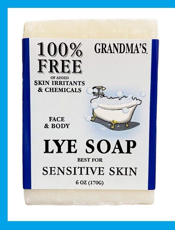 Grandma's Lye Soap Pure & Natural Face Body Sensitive Skin No Fragrance 6 oz
