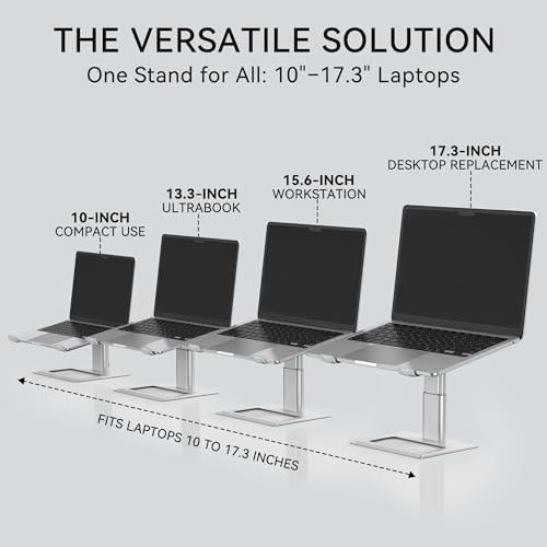 Adjustable Laptop Stand for Desk, Computer Stand, Ergonomic Laptop Silver