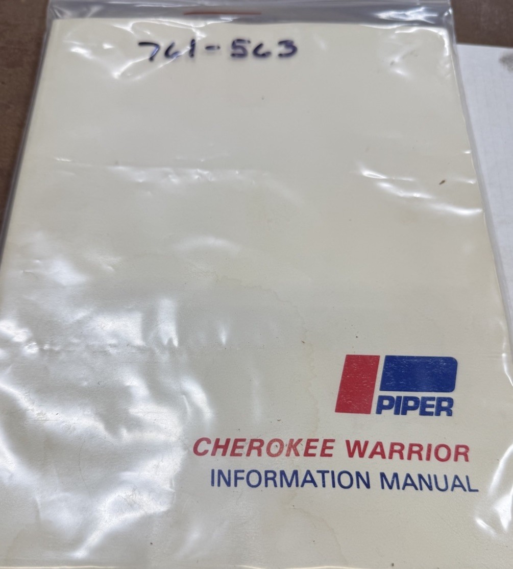 761-563 Cherokee Warrior Info Manual   Piper  Used