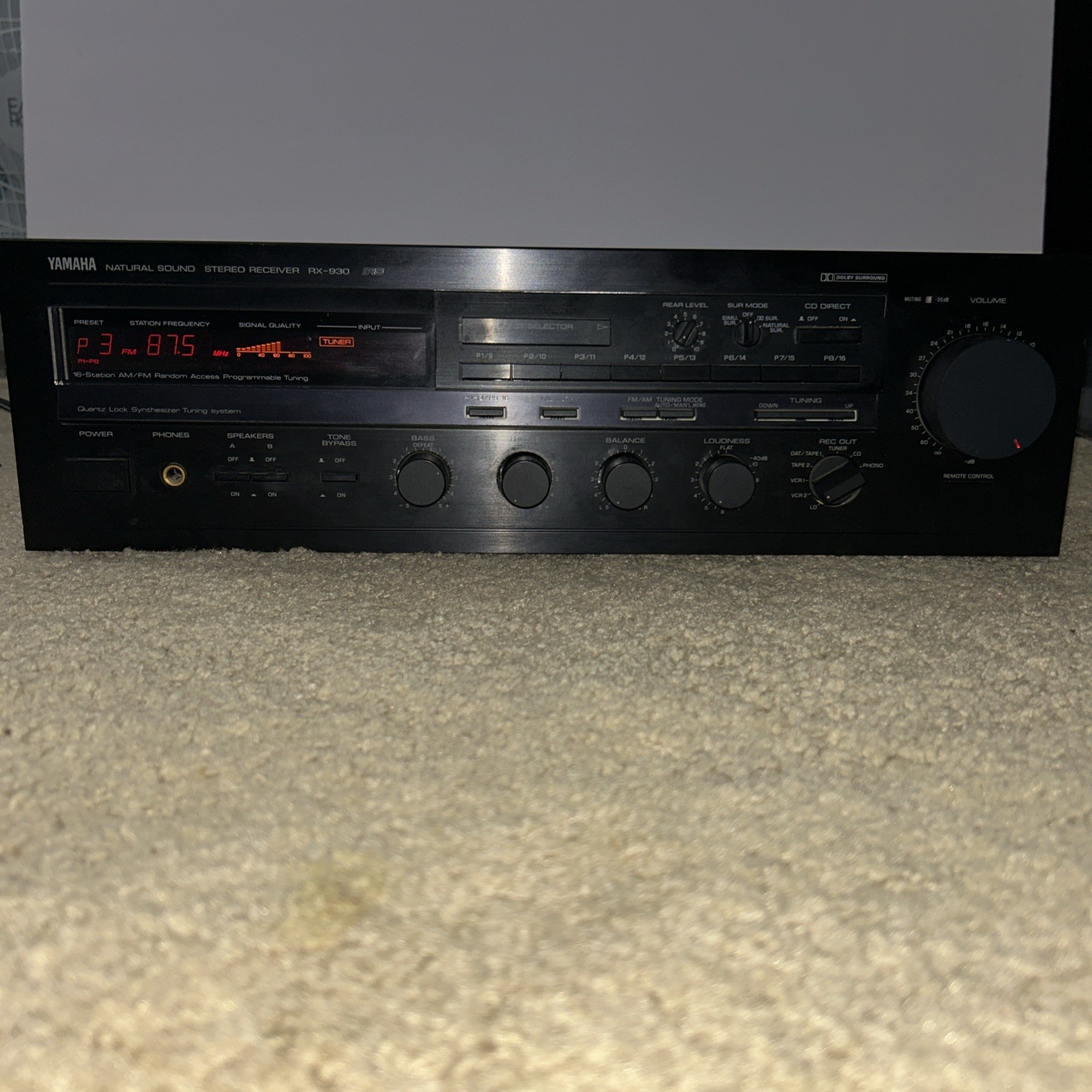 Yamaha RX-930 Natural Sound Stereo Receiver Tested WORKING!! No Remote