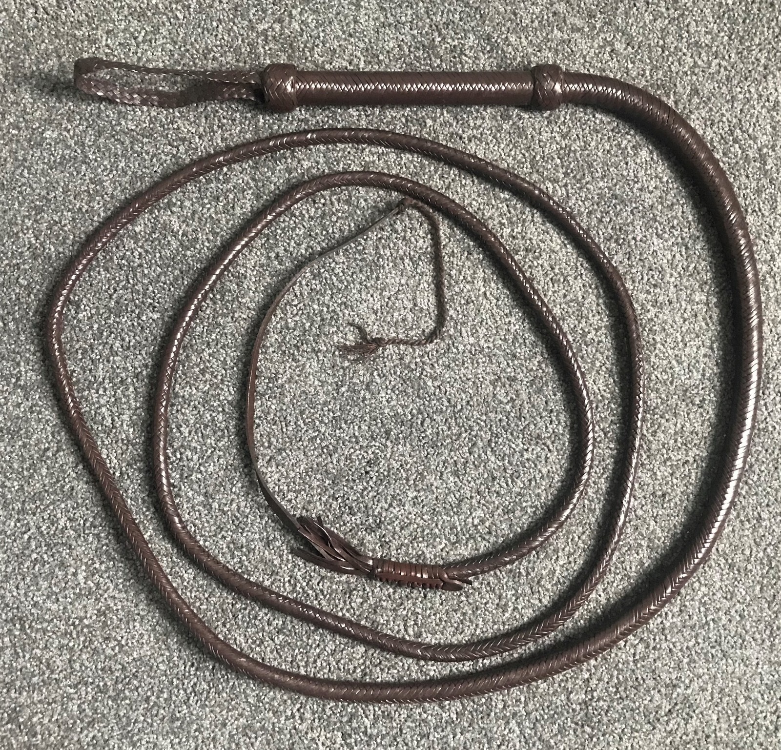 Bull Whip Genuine Leather 12 feet Long,12 Plait, Hand Crafted Heavy Fine Quality