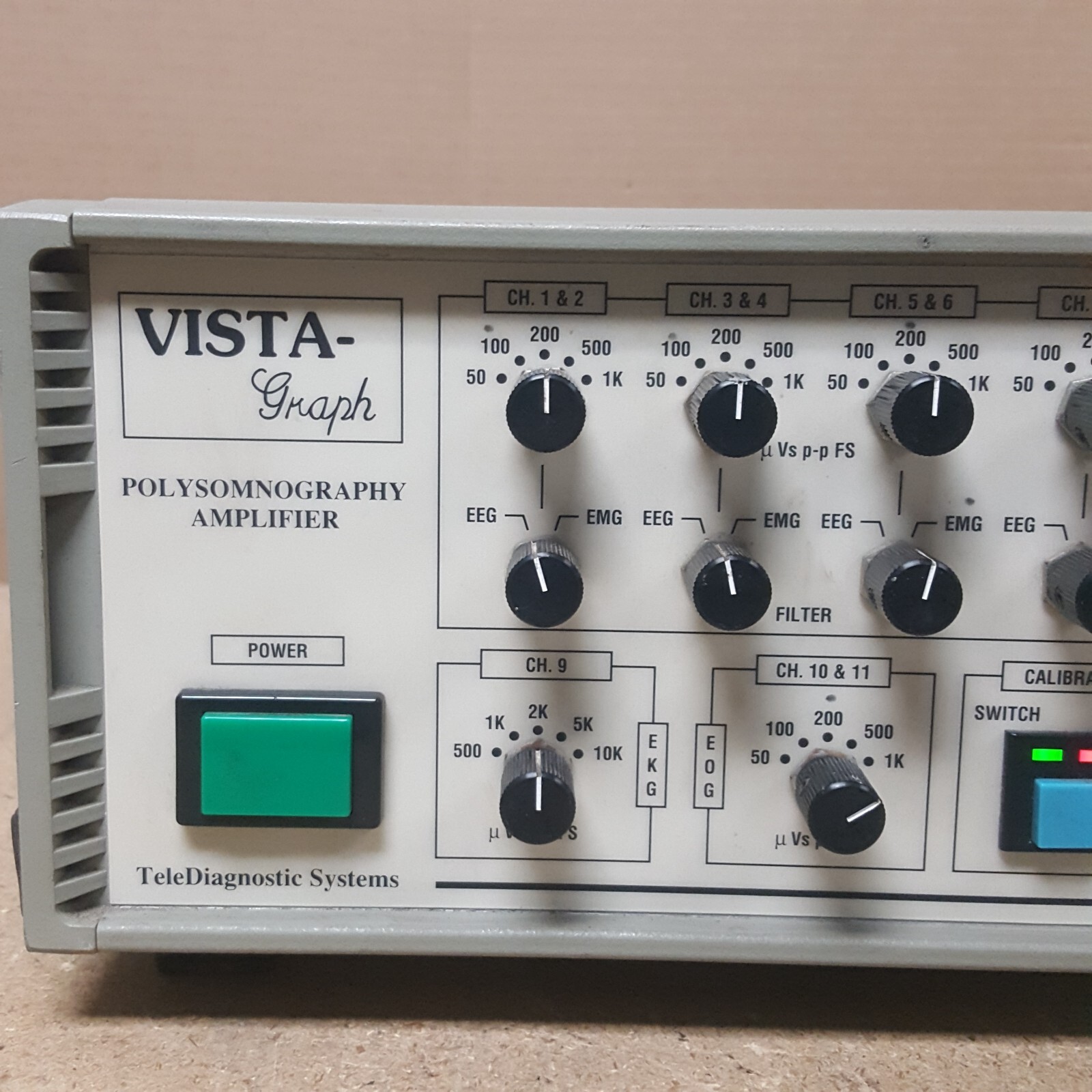 Vista-Graph Polysomnography Amplifier - Powers On - No Power Cord - USED