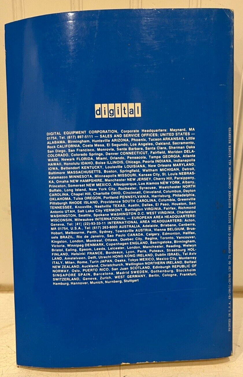 1981 DEC Digital Microcomputers and Memories Book- Vintage Computing