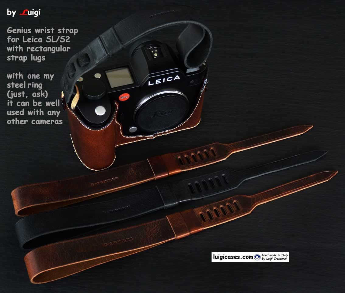 LUIGI GENIUS WRIST STRAP FOR LEICA SL3,SL2-D,SL601,S2,OTHER W/RECTANGULAR LUGS++