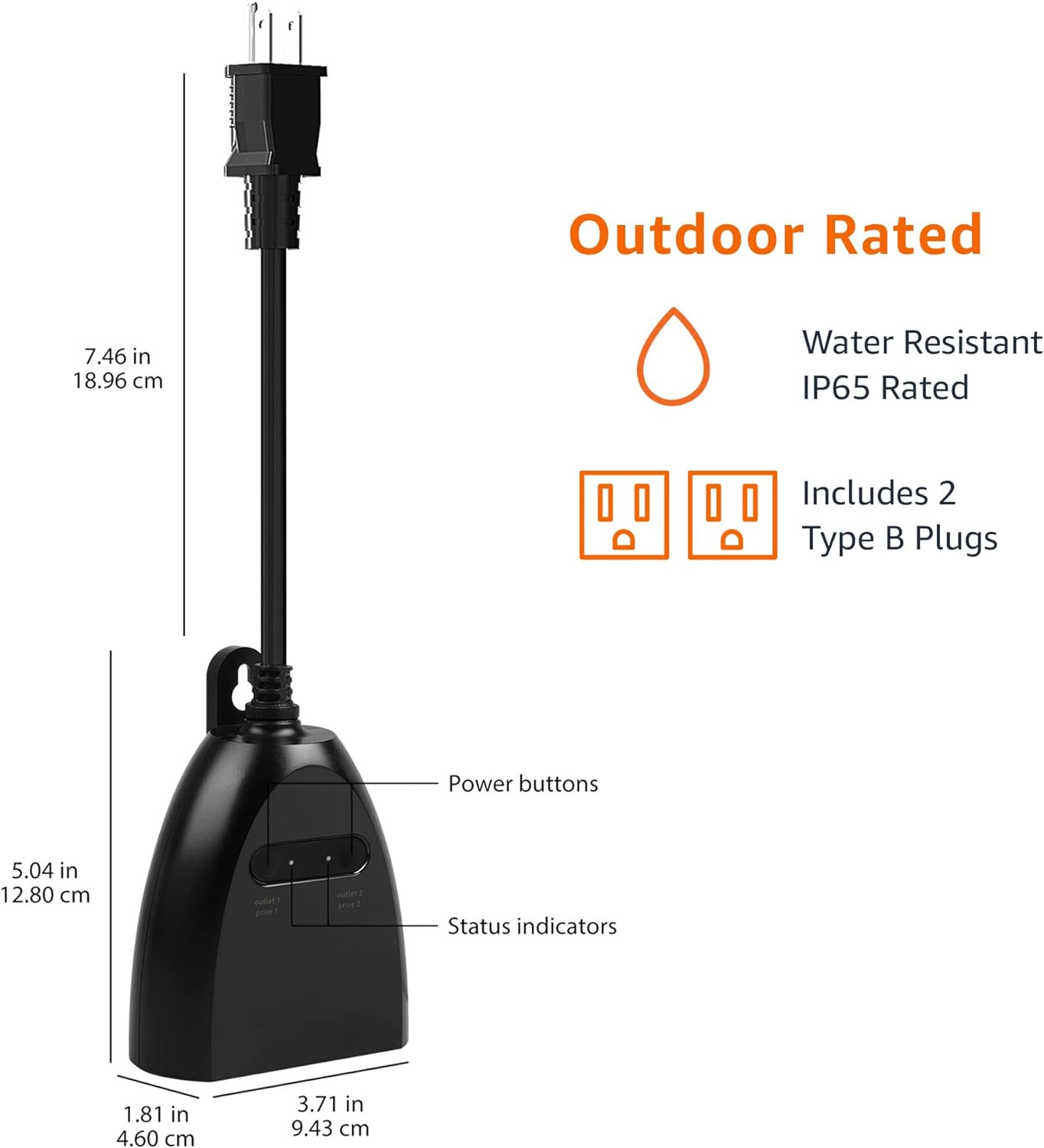 Outdoor Smart Plug with 2 Individually Controlled Outlets, Works with Alexa Only