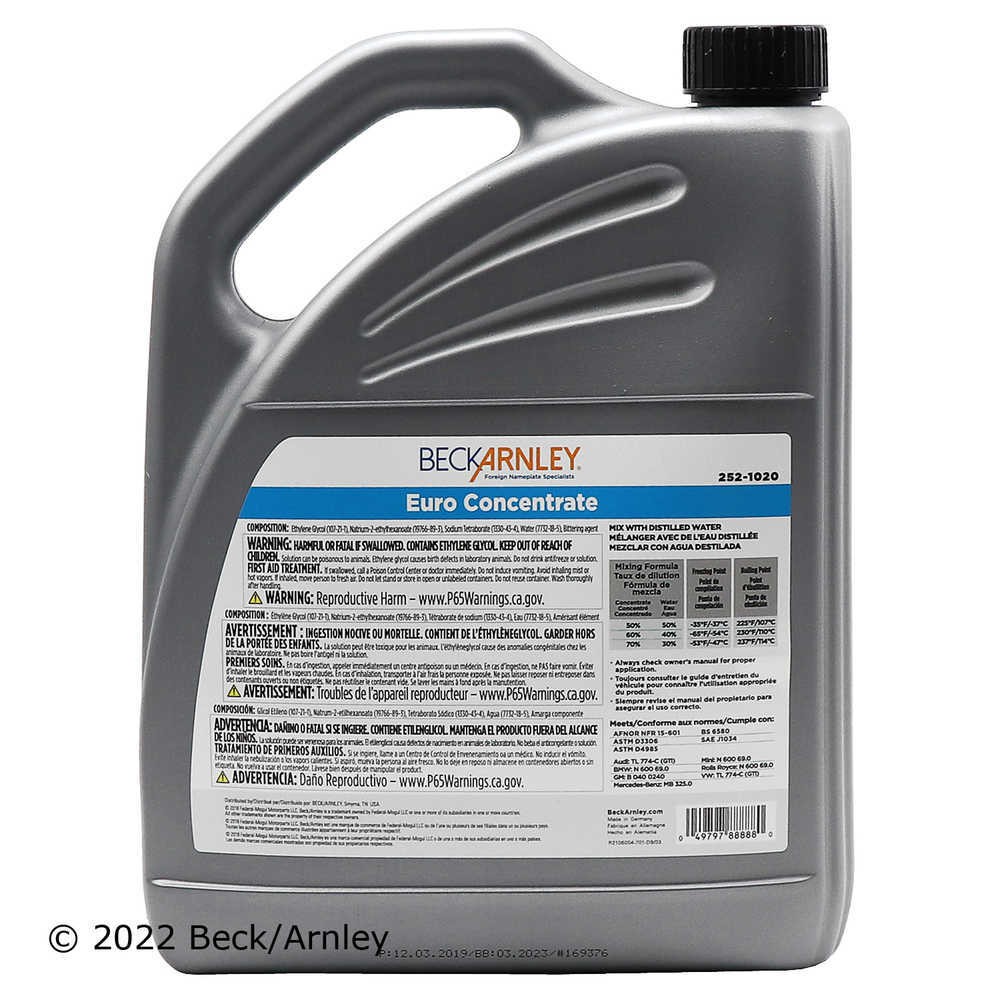 Engine Coolant / Antifreeze Beck/Arnley 252-1020