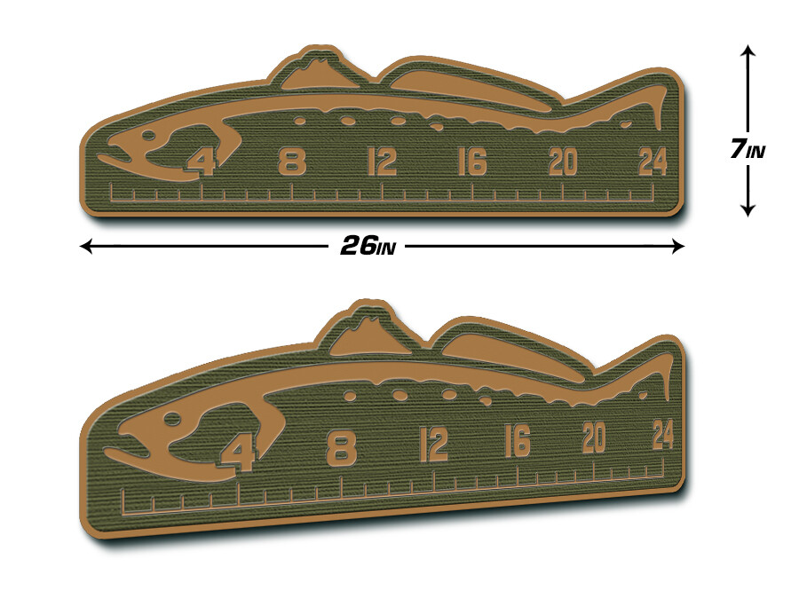 SeaDek 24" Trout Fish Ruler Marine EVA 3M Stick On Fly Fishing - OliveGrn/Mocha