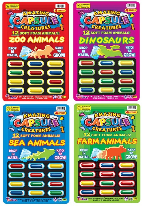 Capsule Creatures 12 Piece Foam Toy Magic Grow Dinosaur Wild Zoo Jurassic CHOOSE