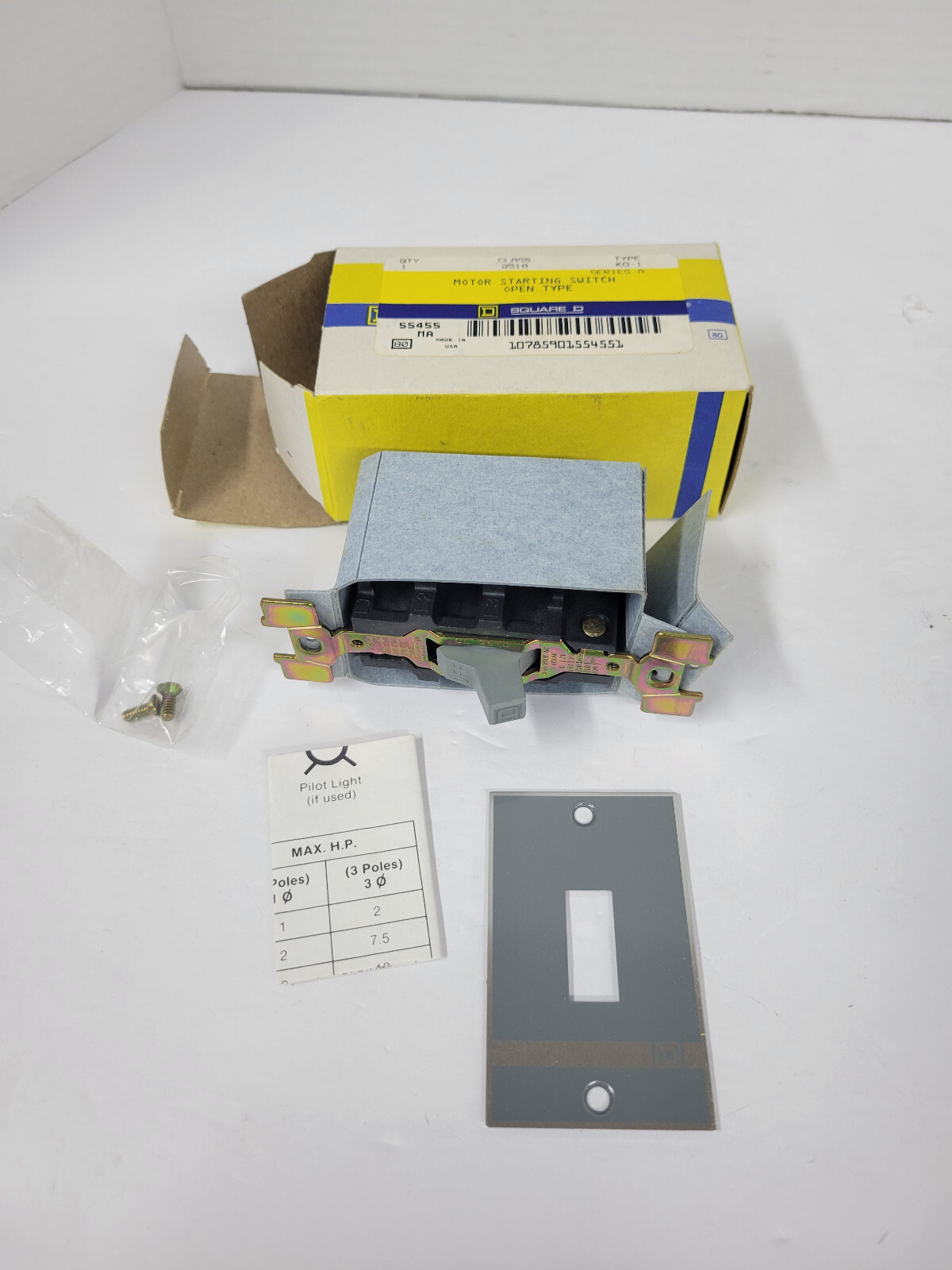 NEW - Square D 55455 Motor Starting Switch Open Type Made in USA