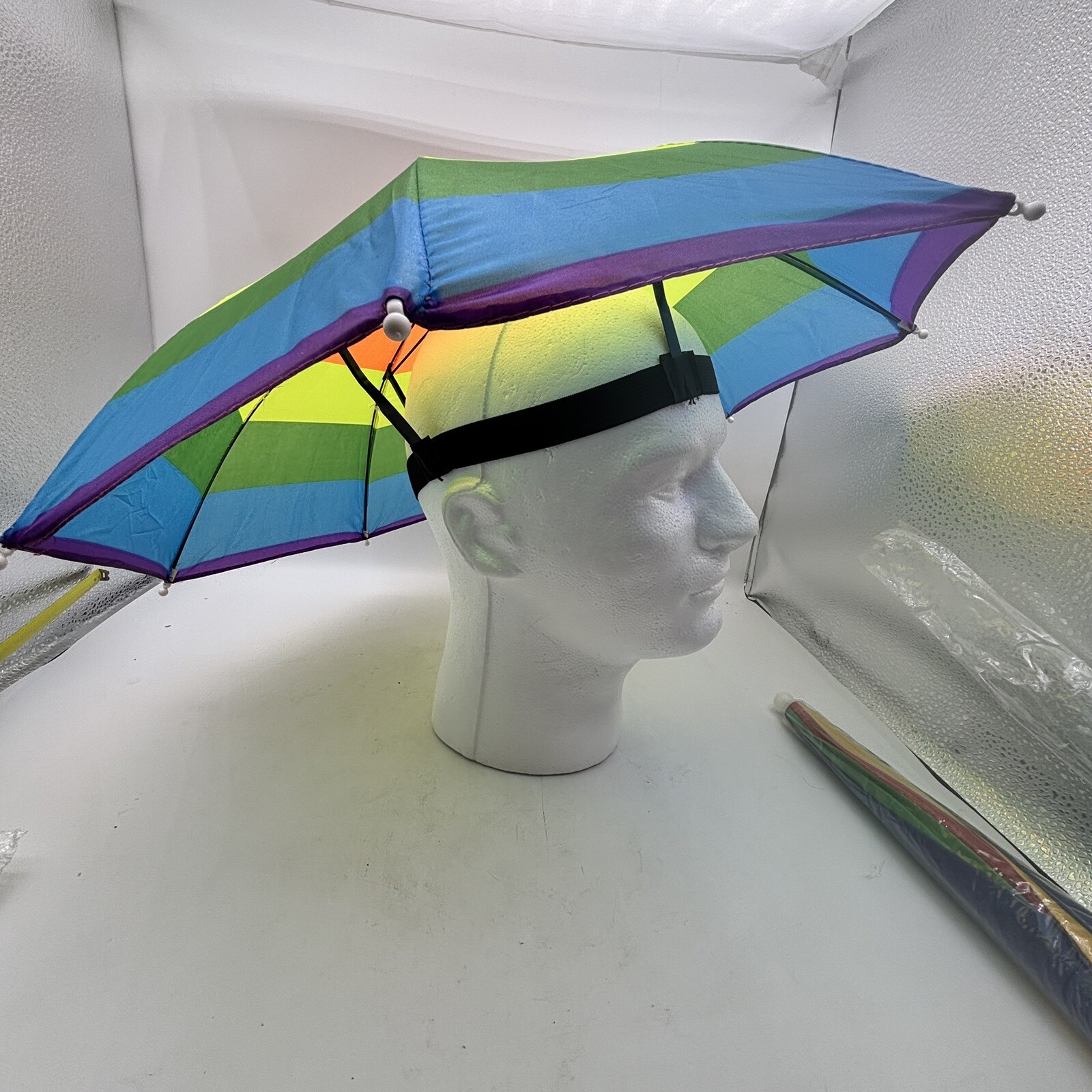 Umbrella Shade Hat Elastic Headband Sport Parade Novelty Lot Of 2 Assorted