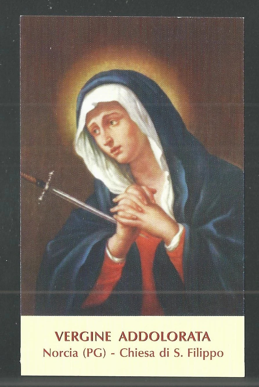 Holy card de la Virgin Dolorosa santino image pieuses estampa