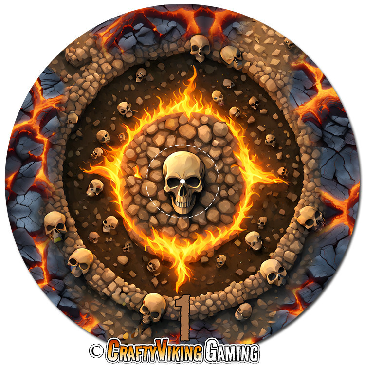 Objective Markers 7.57" LAVA ROCK For Warhammer 40K Age of Sigmar Neoprene Mat
