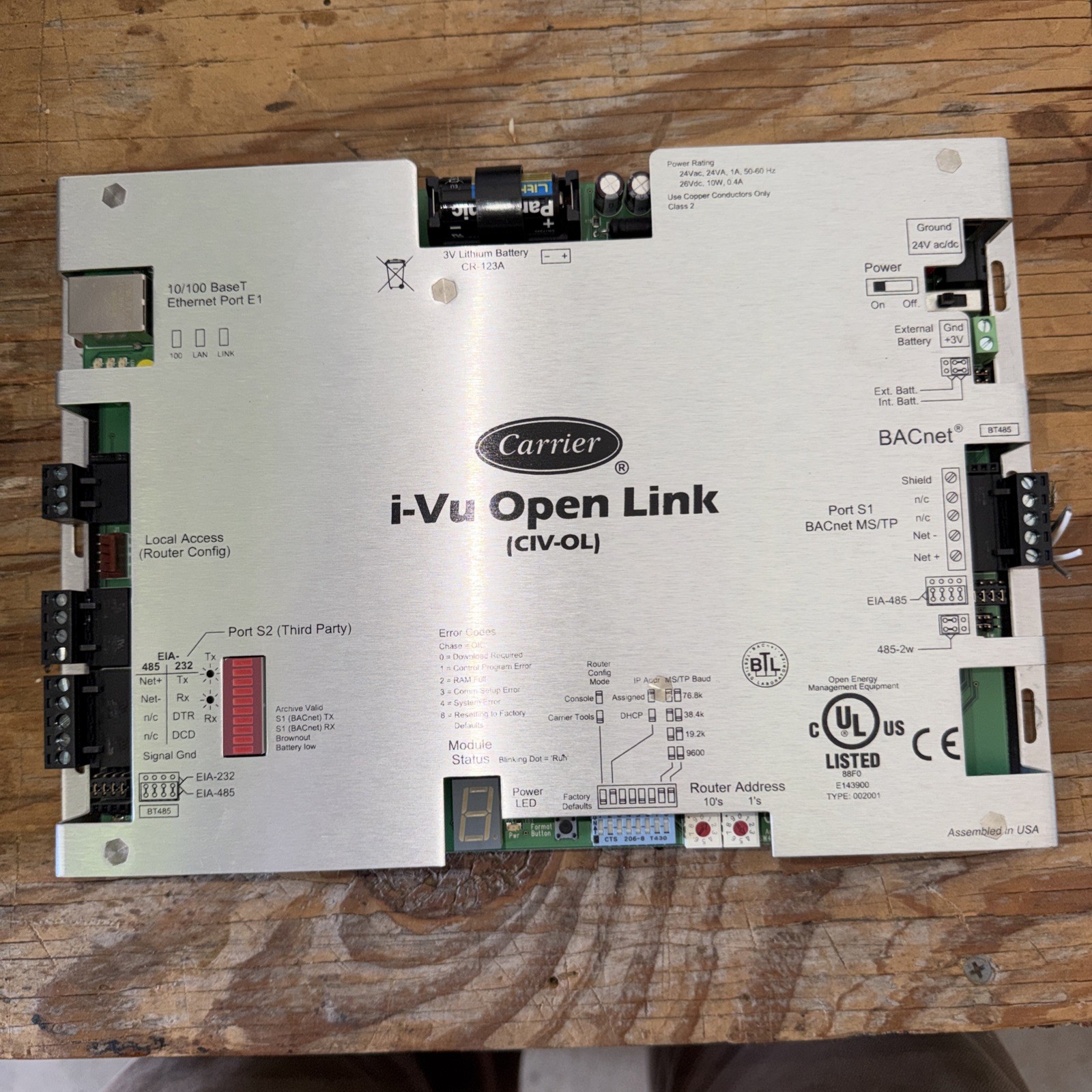 i-Vu  Carrier: CIV-OL.     i-VU Open Link.  Pre Owned