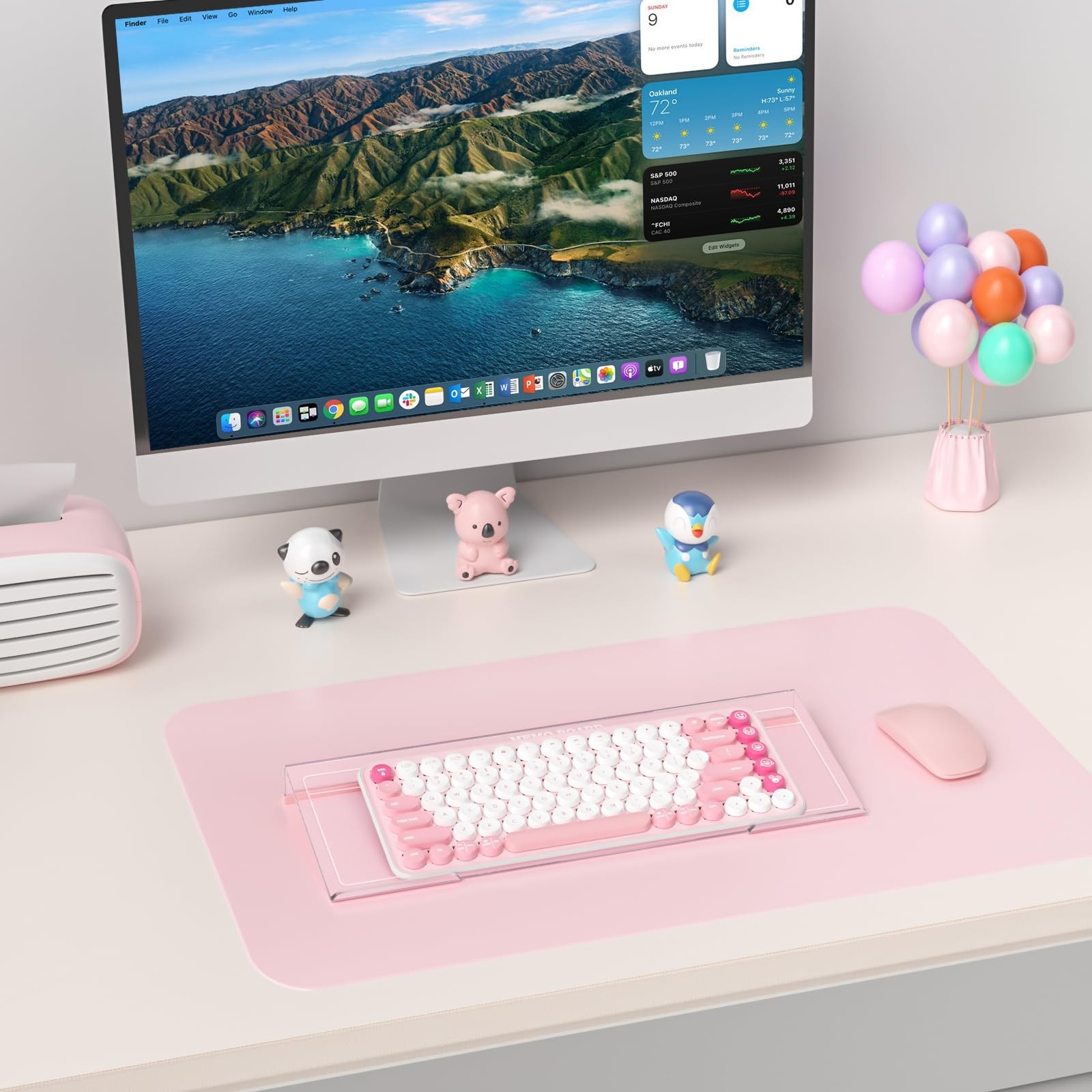 17 Inch Clear Acrylic Ergonomic Computer Keyboard Stand Riser Desk Holder