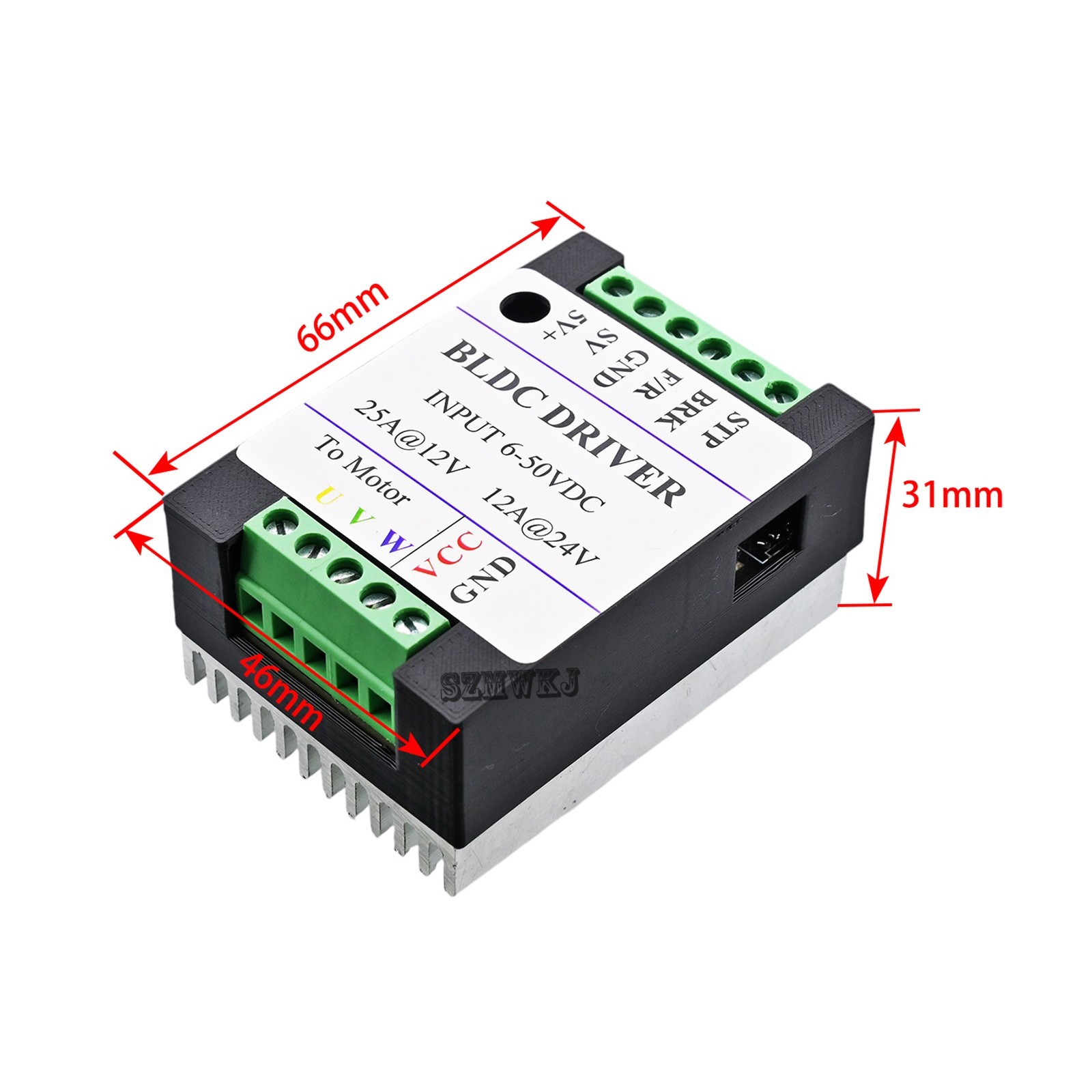 3-Phase 300W Brushless Motor Speed Controller DC6-50V Sensorless PWM Drive Board