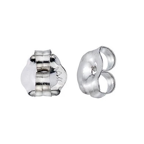 14k White Gold Earring Backs (1 Pair) for 0.6 mm thick earring posts