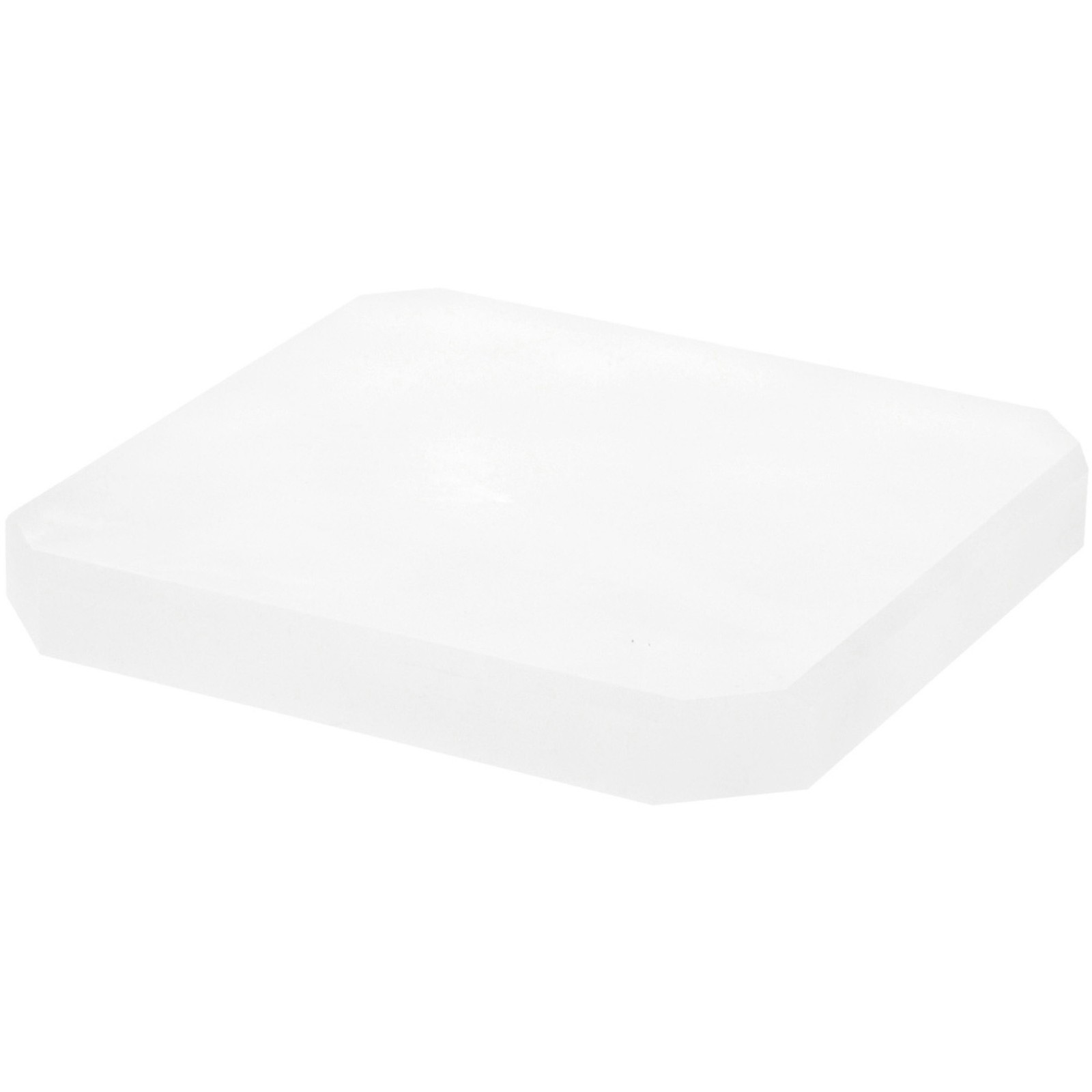 Plymor Frosted Acrylic Beveled Corner-Cut Display Base, 6" W x 6" D x 0.75" H