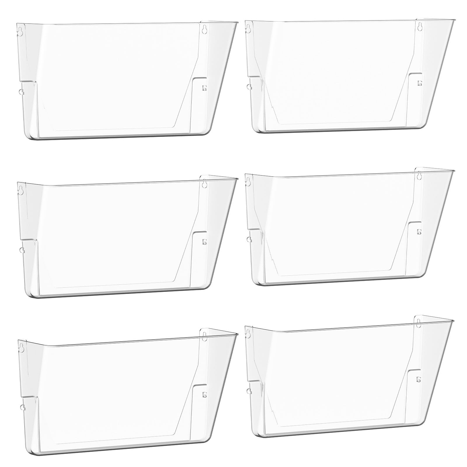 Gawerk Clear Acrylic Single Pocket, Plastic Hanging Wall Mount 6 Pack,