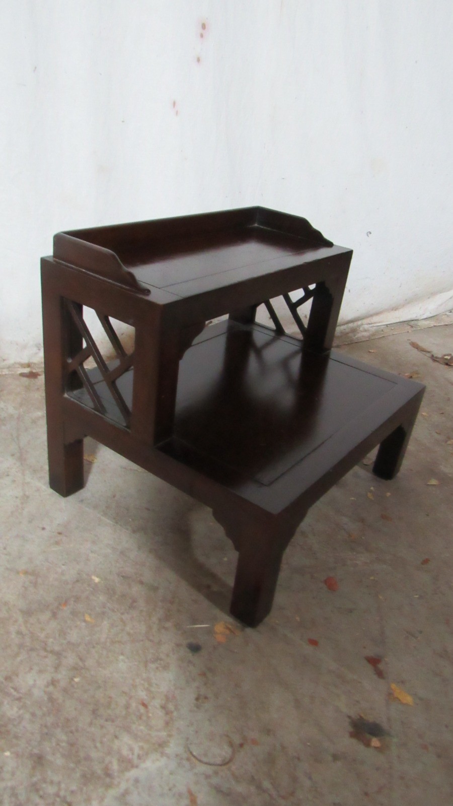 Drexel Bed Steps Stool Mahogany Chippendale