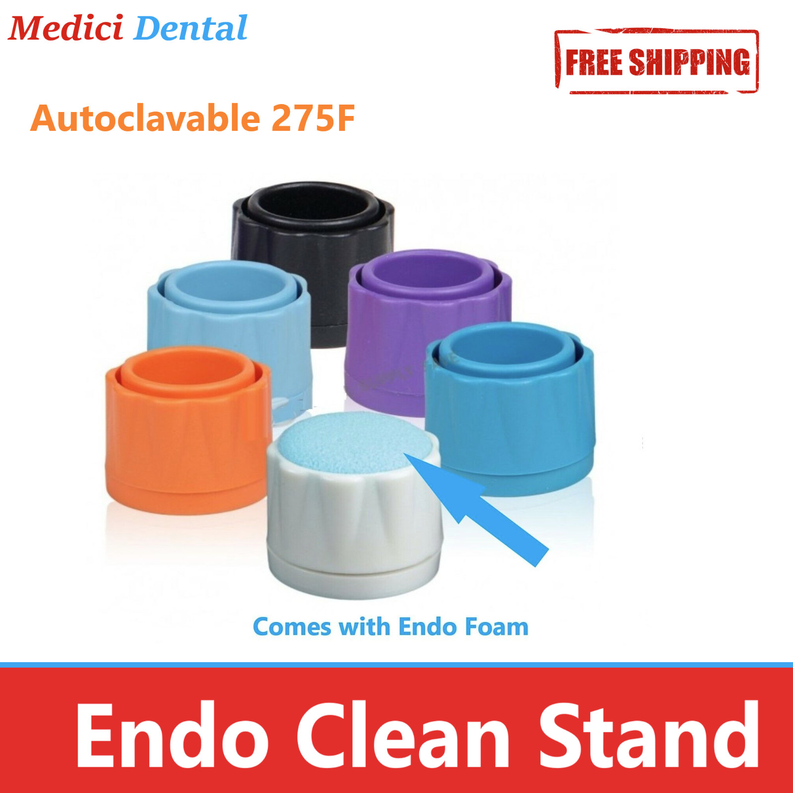 Dental Round Endo Clean Stand Cleaning Foam Sponge File Holder Base - Pick Color