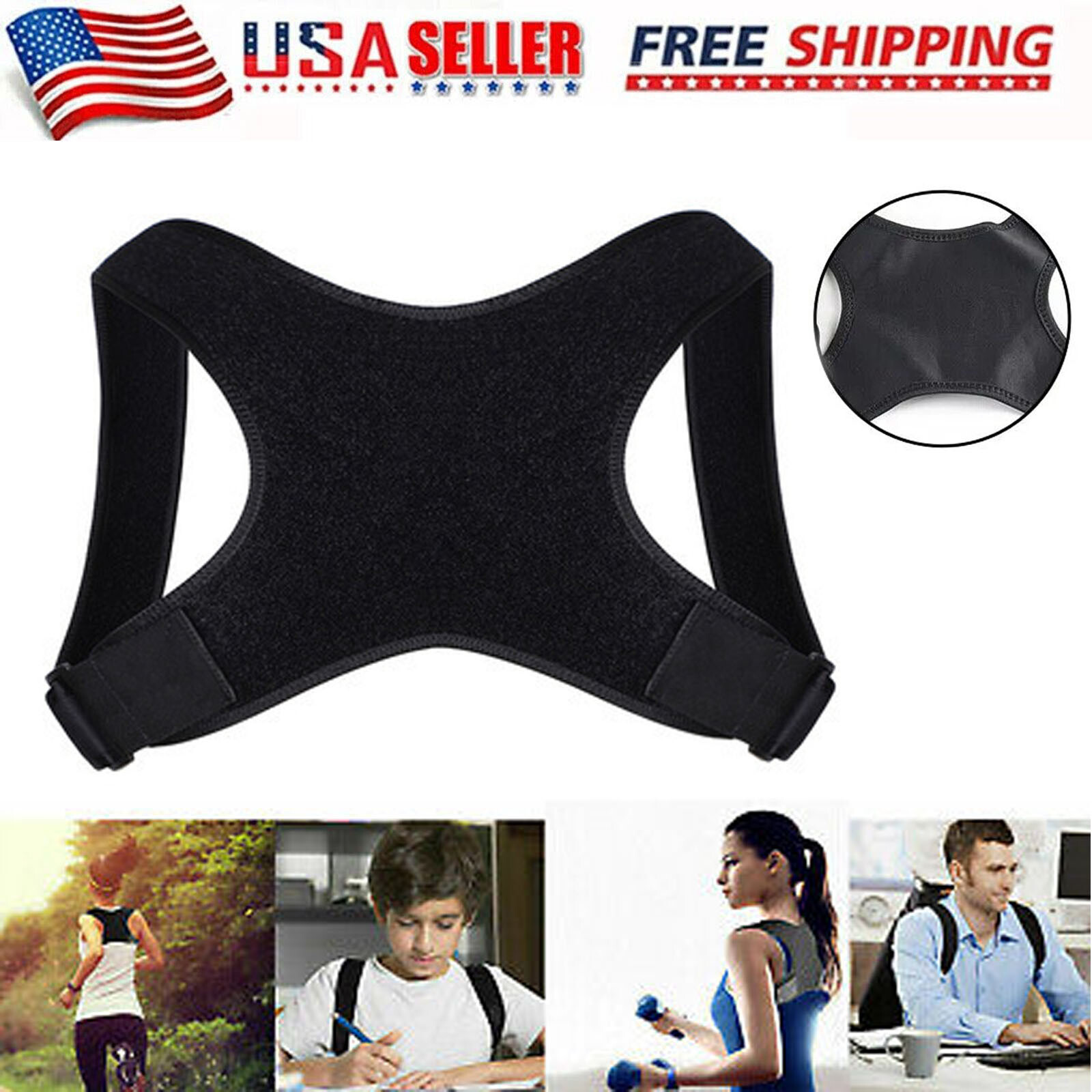 Back Posture Corrector Shoulder Straight Support Brace Belt Therapy Men Women