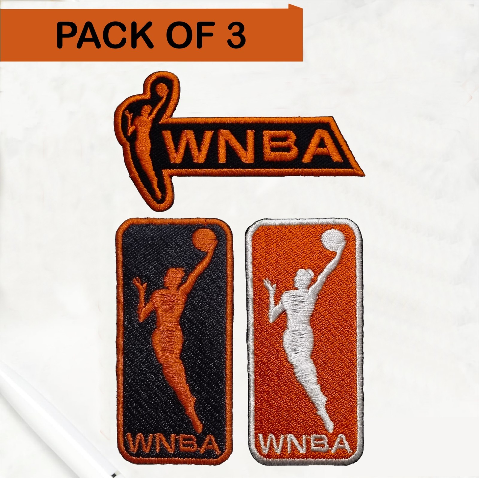 Pack Of 3 WNBA Basketball Logo Iron On Patch - Sew Patch - Embroidered Patch