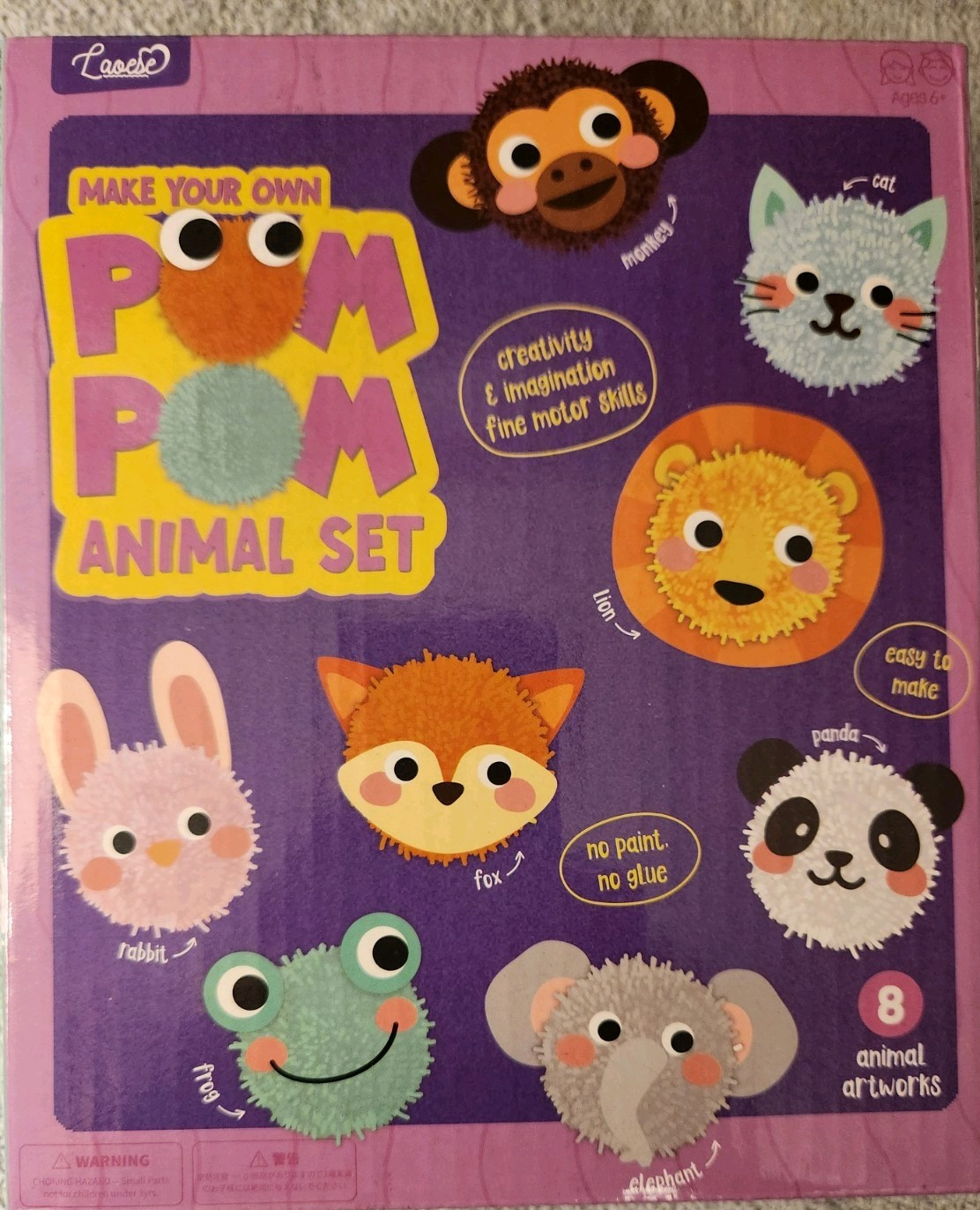 Pom Pom Craft Kit - Animal Art and Craft Project - DIY Plush Crafts for Kids