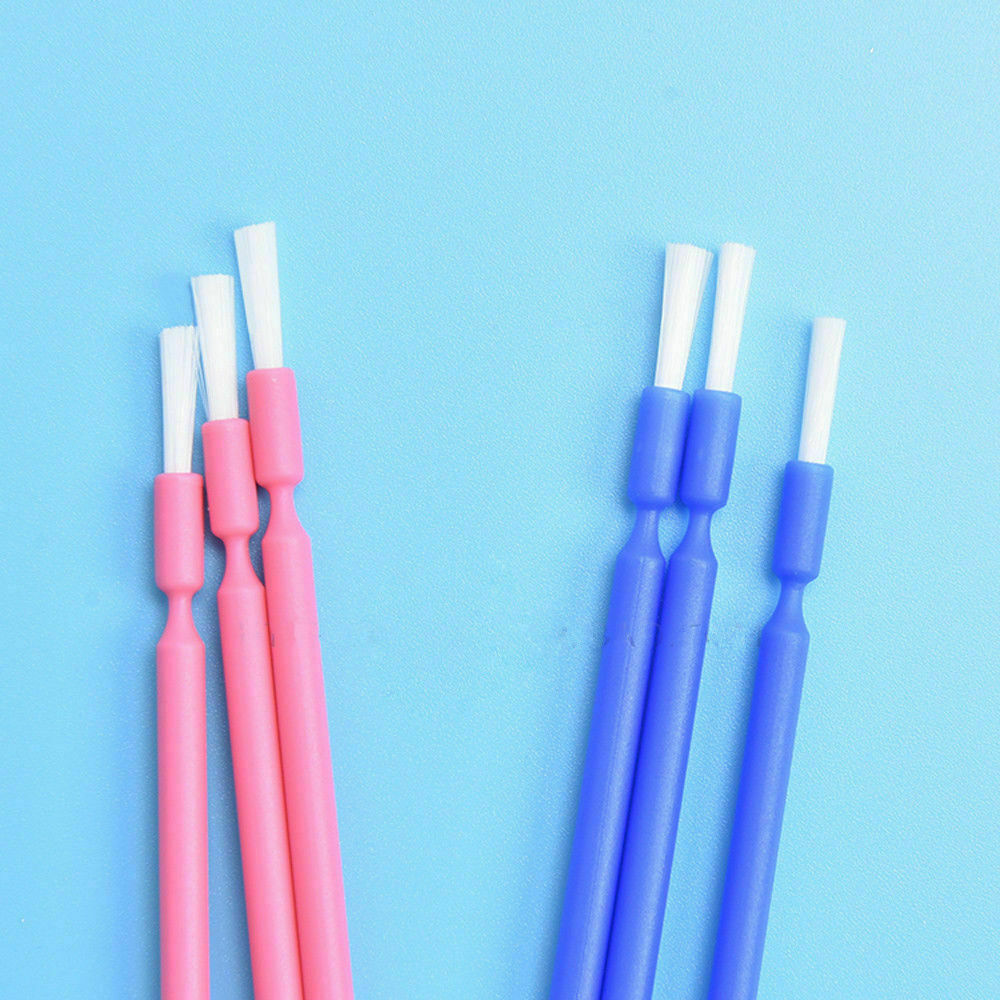100 Pcs Dental Pink Disposable Bendable Micro Applicator Brush Long Shank Pack