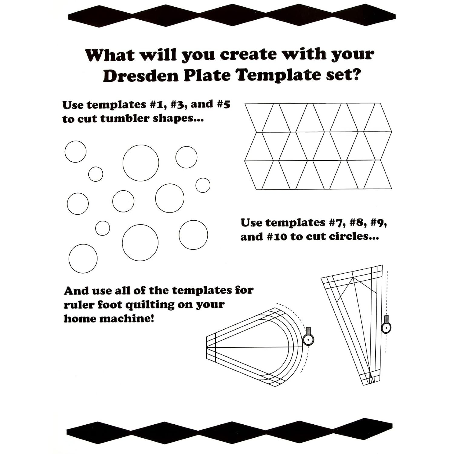 Acrylic Quilting Template Ruler, Design Plate, Patchwork Templates for Sewing...