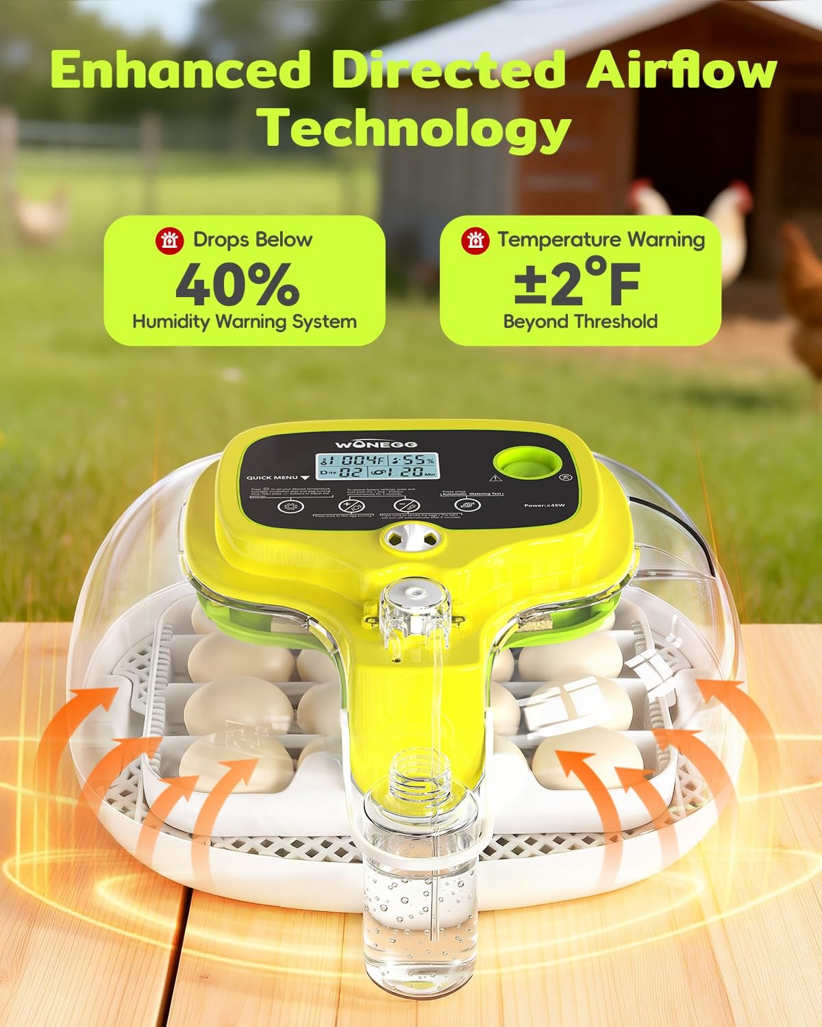 Automatic Egg Incubator 16 Eggs Mini Chicken Hatching Auto Water Refill Kitchen
