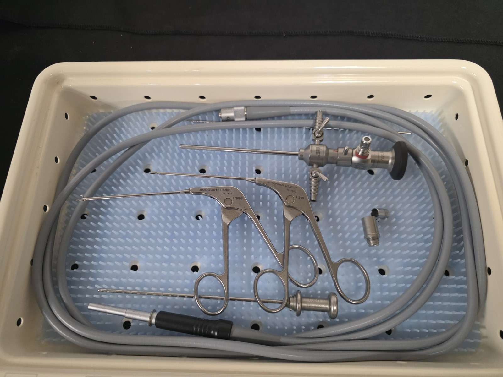 K. Storz Small Joint Arthroscopy 4x30° 7220BA Set w/ Tray & Light Cable