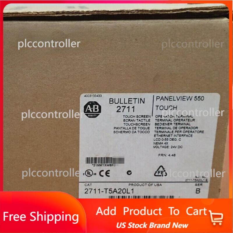 AB 2711-T5A20L1 /B PanelView 550 Mono Touch EtherNet/IP  S  US Free Tax