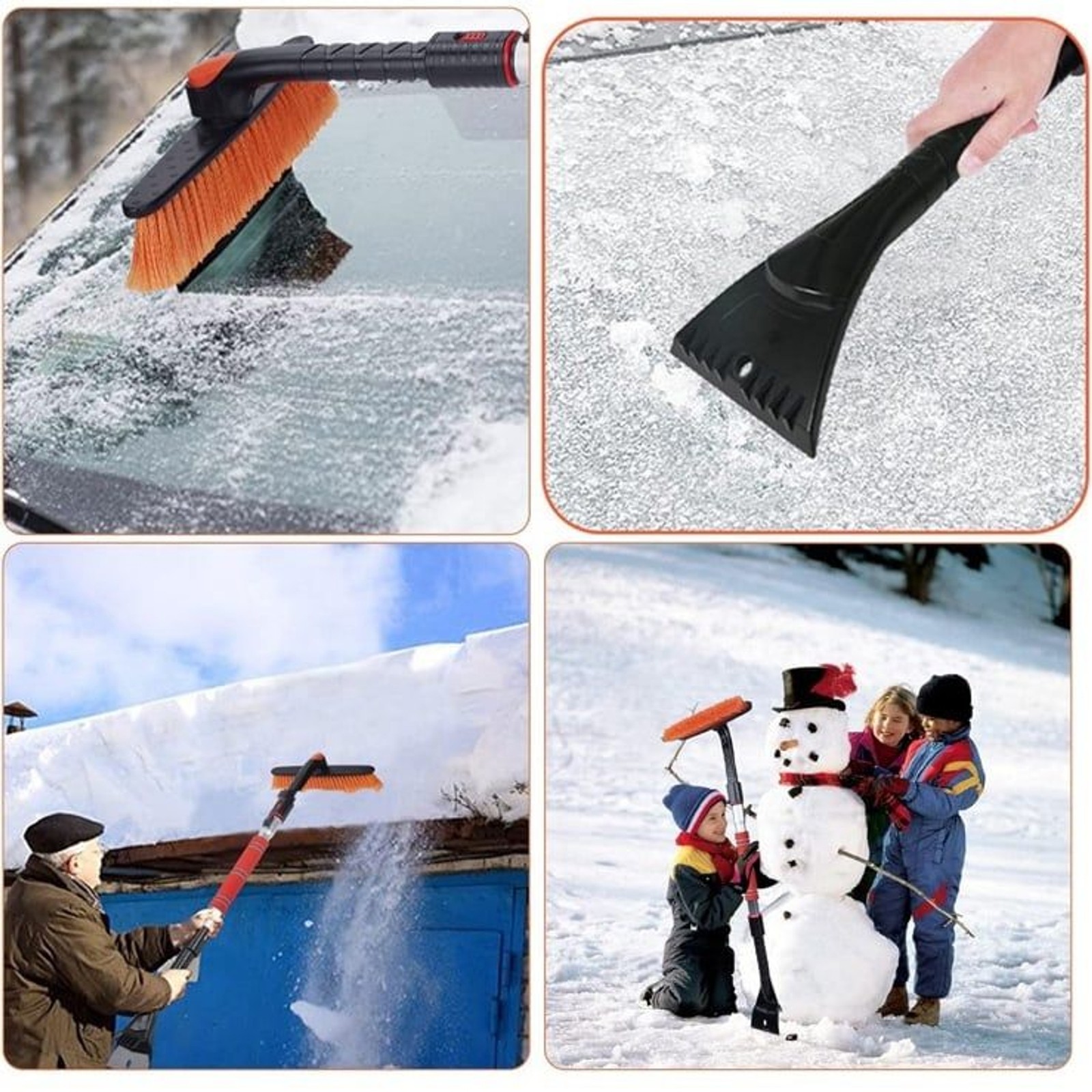 Multifunctional extendable 2pack Snow scraper brand new in box scratch resistant